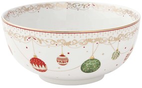 Karácsonyi gömbökkel díszített porcelán nagy mély tál 23 cm Christmas Eve