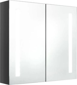 vidaXL betonszürke LED-es tükrös fürdőszobaszekrény 62 x 14 x 60 cm