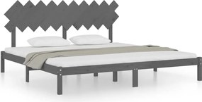 vidaXL szürke tömör fa ágykeret 200 x 200 cm