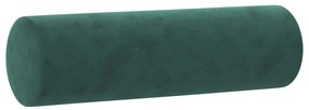 2 db sötétzöld bársony díszpárna Ø15x50 cm