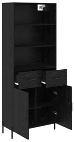 Magasfiú fiókkal Musta tammi 69,5 x 34 x 180 cm Faanyag