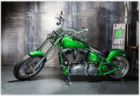 Poszterek 155x105 Zöld chopper Motorkerékpár