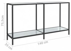 fehér edzett üveg tálalóasztal 140 x 35 x 75,5 cm