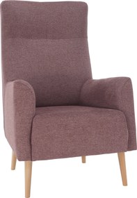 Füles fotel, fáradt rózsaszín/tölgy, SAMY