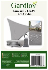 Napellenző vitorla 4x4x4m-szürke Gardlov 23141