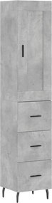 vidaXL betonszürke szerelt fa magasszekrény 34,5x34x180 cm