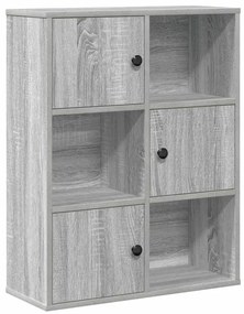 szürke sonoma színű szerelt fa könyvespolc 60x24x76,5 cm
