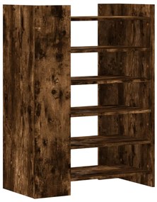 füstös tölgy színű szerelt fa cipőszekrény 74,5 x 37,5 x 100 cm