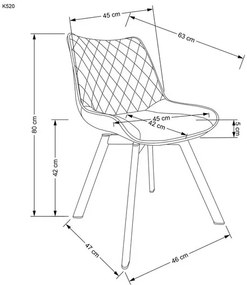 K520 forgatható étkezőszék mustár sárga