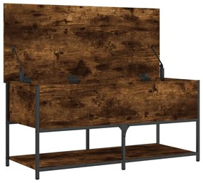 füstös tölgy színű szerelt fa tárolópad 100 x 42,5 x 47 cm