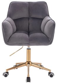 HR550K Grafit modern velúr szék arany lábbal