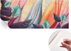 Mosható öntapadós fotótapéta étkezőbe Absztrakt levelek 250x104 cm