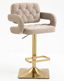 HR8403KW Latte modern velúr szék arany lábbal