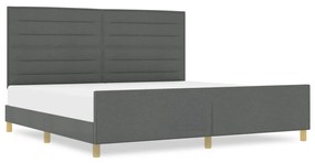 Sötétszürke Szövet Ágykeret 200x200 cm