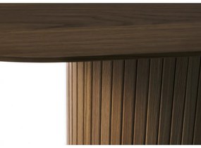 Barna étkezőasztal tölgyfa dekoros asztallappal 95x180 cm Nola – Unique Furniture