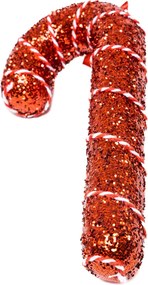 Fehér cukorpálca dísz piros masnival 16.5 cm Fehér, piros-fehér szalag