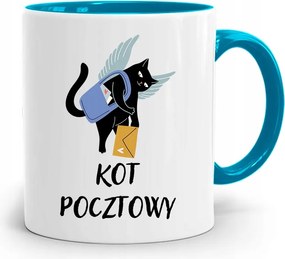 Kék Bögre Ajándék Postásnak Postai Macska fényképes nyomtatással