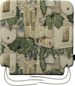 Olek székpárna 42x41 homokzöld mediterrán motívum