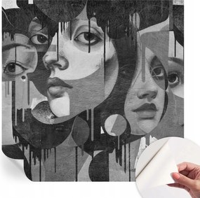 Mosható öntapadós fotótapéta étkezőbe Női arcok 250x250 cm