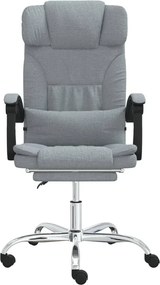 vidaXL világosszürke szövet dönthető irodai masszázsfotel