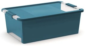 Petróleumkék fedeles műanyag tárolódoboz 55x35x19 cm Bi-Box – KIS