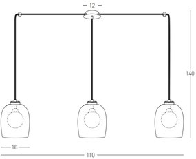 Zambelis 22146 - Csillár zsinóron 3xG9/5W/230V pók fekete