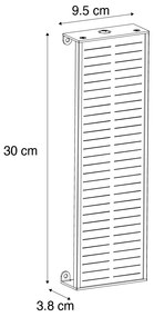 Kültéri fali lámpa fekete 30 cm LED-del, 4 fokozatban szabályozható, napelemmel - Serena