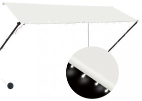 feltekerhető krémszínű napellenző LED-del 300 x 150 cm