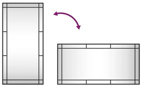fekete téglalap alakú vas fali tükör 50 x 100 cm