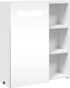 vidaXL fehér tükrös fürdőszobaszekrény LED-del 45 x 13 x 52 cm
