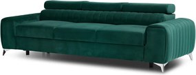 Zöld bársony kinyitható kanapé 261 cm Laurence – ELTAP