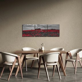 Pipacsos kép (órával) (90x30 cm)