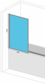Fürdőkádparaván Rea Lagos Forgatható Fekete 80 cm