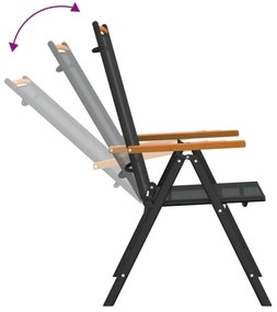 7 részes fekete-barna alumínium kerti étkezőgarnitúra