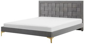 Franciaágy 180 cm LIMO (poliészter) (szürke) (ágyráccsal). 1022691