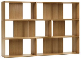 Natúr színű moduláris polcrendszer szett tölgyfa dekorral 6 db-os 168x114 cm Litto – Kave Home
