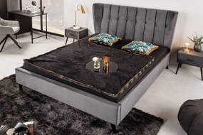 Design ágy Violetta 160 x 200 cm sötétszürke bársony