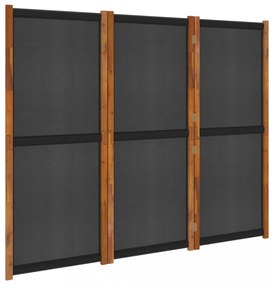 fekete 3 paneles térelválasztó 210 x 180 cm
