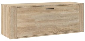 sonoma tölgy színű szerelt fa fali cipőszekrény 100x35x38 cm