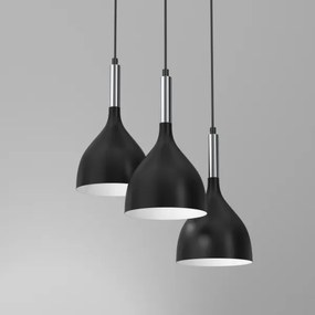 Csillár zsinóron NOAK 3xE27/15W/230V fekete/króm