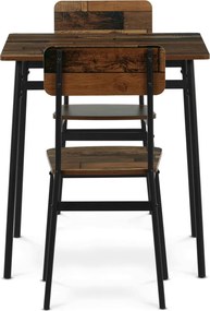 2 személyes old wood MDF étkezőgarnitúra 70x70x76 cm – AUT-O2121 OLW2