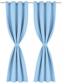 2 db türkiz sötétítőfüggöny fém függönykarikákkal 135 x 175 cm