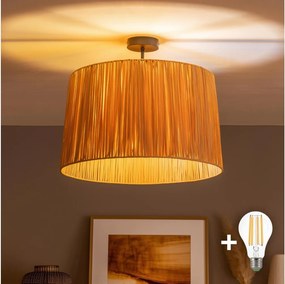 BRILAGI - LED felületre szerelhető csillár CERIA BOHO 1xE27/60W/230V Ø 50 cm fekete/raffia