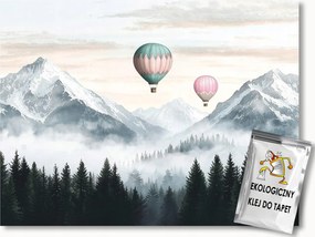 Fotótapéta Flizelina Gyerekek Tájkép Hegyek Erdő Fák Lufi 100x75 ragasztó