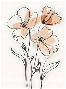 Boho Virágok Mintás poszter A2 42x59,4cm Absztrakt Botanika Növények Art #530