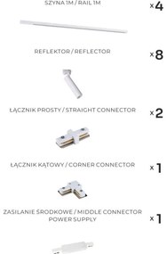 Zuma Line 3589 - Spotlámpa LULU sínrendszerhez, 8xGU10/35W/230V, fehér