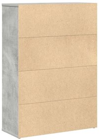 betonszürke szerelt fa könyvespolc 60x24x85 cm