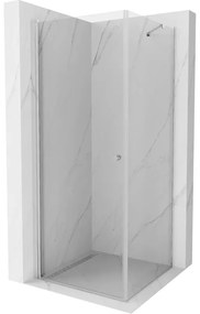 Mexen Pretoria zuhanykabin, nyíló ajtós 100 x 100 cm, átlátszó, króm - 852-100-100-01-00