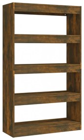 füstös tölgy színű fa könyvszekrény/térelválasztó 80x30x135 cm