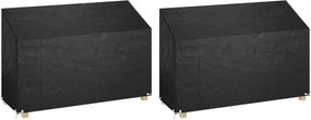 vidaXL 2 db polietilén kerti padhuzat 8 fűzőlyukkal 190x70x70/88 cm